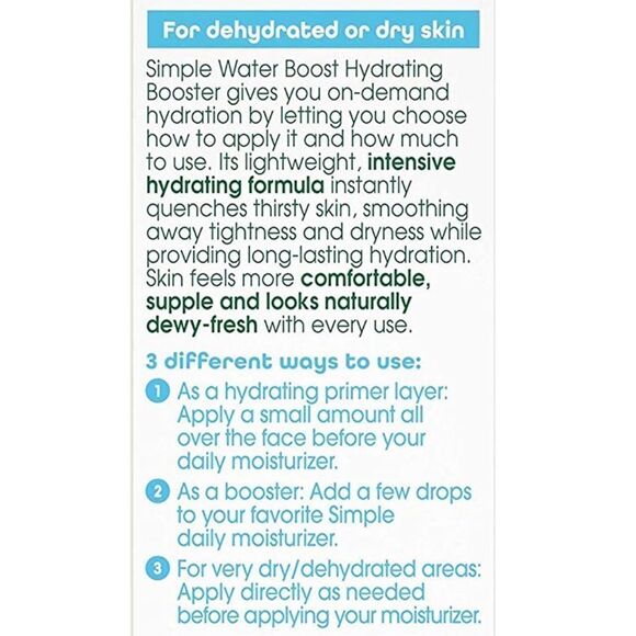 Simple Sensitive Skin Experts Water Boost Hydrating Booster Primer • New in Box - Picture 7 of 7